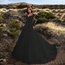 New Women's Fashion Sexy Heavy Lace Wedding Dress With Floral Train And Large Hem Evening Gown - 紅色 - 查看 4
