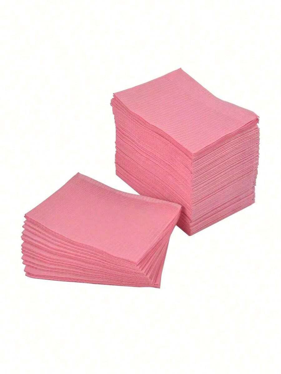 125 miếng lót bàn làm móng dùng một lần, thảm vải lót bàn làm móng, khăn giấy acrylic 3 lớp, giấy lót móng, giấy dán móng chống thấm nước, dùng tại nhà và tiệm làm móng. - Hồng - Xem 1