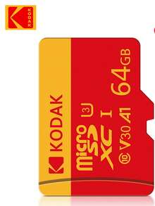 Kodak 柯达红黄 Micro SD 卡 TF U3 CLass 10 存储卡 32GB 64GB 128GB 256GB 适用于 SD 适配器
