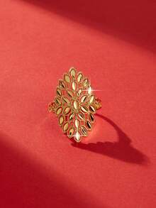 Bộ trang sức cao cấp mạ vàng 18K kiểu cổ điển, nhẫn vuông thanh lịch, thích hợp làm quà cưới cho cô dâu, đeo hàng ngày, quà kỷ niệm, quà Halloween tại Nigeria, Dubai, Trung Đông, Ả Rập Xê Út. - PJZ-036 - Xem 1