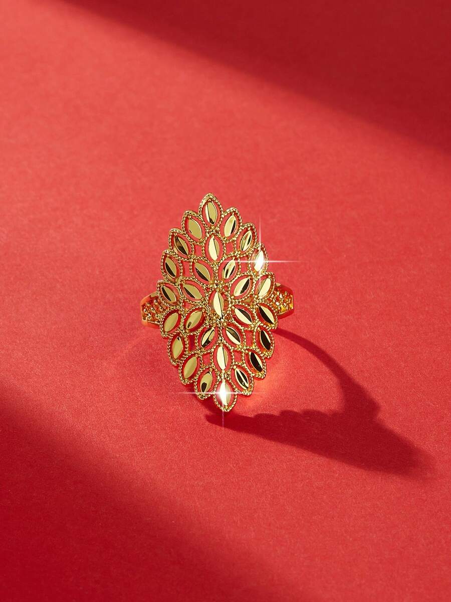 Bộ trang sức cao cấp mạ vàng 18K kiểu cổ điển, nhẫn vuông thanh lịch, thích hợp làm quà cưới cho cô dâu, đeo hàng ngày, quà kỷ niệm, quà Halloween tại Nigeria, Dubai, Trung Đông, Ả Rập Xê Út. - PJZ-036 - Xem 1