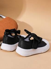 1 szt. Dziewczynki Sprzedawane Kolorowa Kokardka Płócienne Okrągłe Buty Codzienne Na Jesień