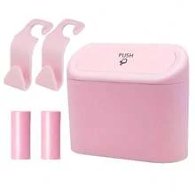 Car Trash Can With Lid , Leak-Proof, 1pc Trash Can + 1 Rolls Of Garbage Bags, Car Storage Box, Car Organizer, Car Side Door Hanging Storage Box, Mini Creative Car Trash Can, Portable Hanging Trash Can For Vehicle Organization, Suitable For A Wide Range Of Vehicle Models, Car Interior Accessories