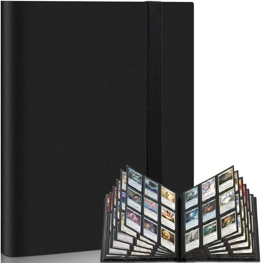 Trading Cards Album Folder 360 Pockets Card Binder Holder Game Card Sleeves Case - 黑色 - 查看 1