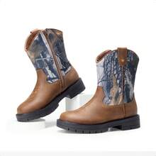 Kids Western Cowboy Boots - Mid Calf Riding Boots With Side Zipper For Boys & Girls (Toddler/Little Kid/Big Kid) - 彩色 - 查看 6