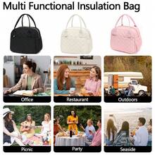 New Fashionable Large Capacity Lunch Bag, Portable Tote Bag, Women's Tote Bag, Bring Food To Work, Commute, Daily Insulation, Fitness, Swimming, Travel, Reusable Refrigerated Bag, Can Store Food Boxes, Beverages, Packaged Food, Etc. When Working In The Office Or Camping, It Can Keep The Physical Object Hot/Cold For Several Hours. It Is A Must-Have For Outdoor Enthusiasts, Office Workers, And Returning To School Scenes - 彩色 - 查看 8