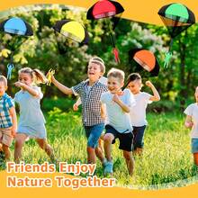 5/10 pezzi Set di giocattoli paracadute da lancio a mano per uso esterno - Colori multipli, giocattoli per bambini, interazione genitore-figlio, adatti per spiaggia, parco e giochi da cortile, attività familiari, regali di Pasqua, omaggi per feste e premi scolastici