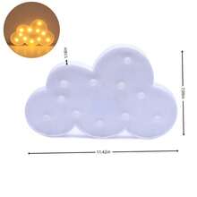 1PC LED Star Cloud Moon Shaped Decorative Night Light, Birthday Party Hanging Decorative Wall Light, Holiday Decoration, Room Decoration (Excluding Battery) - White - View 11