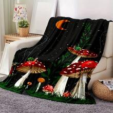 1PC 280gsm Fall Blanket1pc Mushroom Snail Flannel Blanket - Soft Lightweight All-Season Couch Throw With Red & White Mushroom, Living Room, Camping, Office, Bed - Washable Cozy Home Decor, Camping Essential, Whimsical Design, Durable Comfort - Nhiều màu - Xem 7