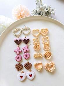 1/2/7pcs Boho Heart Shaped Earring Clay Cutters, Suitable For Jewelry Making, Summer Ice Cream, Cookie Clay Tools, Jewelry Making Tools - Clay Cutter - View 3