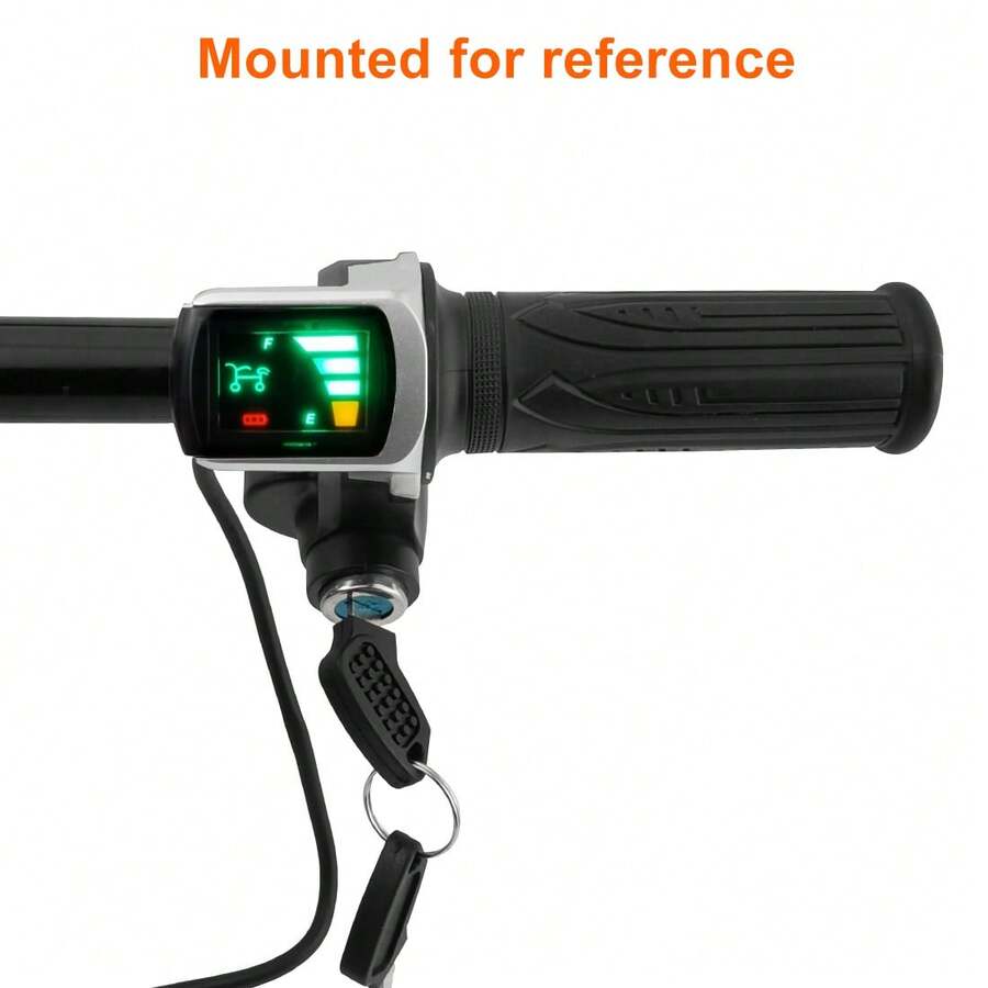 Throttle Grip Handle With Key And Display For Electric Bike Scooter
