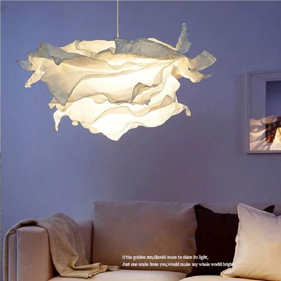 1PACK 42cm Art DIY Cloud Lamp Shade Flower Light Shade Paper Ceiling Lampshade Decoration Chandelier Pendant For Living Room Bedroom Bar Use - 白色 - 查看 1