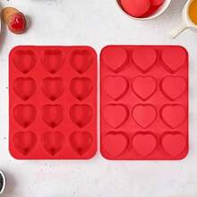 1pc Silicone Mini Loaf Pans, Silicone Baking Mold, Non-Stick Mini Bread Pans, 12 Cavities Silicone Bread Baking Mold, Perfect For Mini Loaf, Cake, Bread And Meatloaf, Cake, Brownie, Heat-Resistant Manual Baking Molds For Birthday, Party - Rectangle Shaped Silicone Mold For Soap Making And Desserts - 紅色 - 查看 4