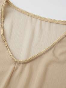 Womens Y2K Lace Patchwork Frill Poncho Tops Solid Color See Through Batwing Sleeve V Neck Ruffle Hem Loose Fit Sheer Mesh T Shirts Blouses Boho Peplum Shawl Shirts Summer Going Out Tops Beach Cover Up Vacation Streetwear - 淺灰色 - 查看 7