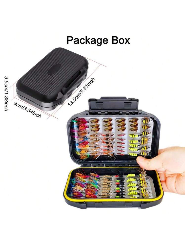Lot De 18 Mouches Pour Pêche à La Mouche – BASSDASH – Sèches Et Humides – Tailles 1/0, 4, 6 – Avec Boîte étanche