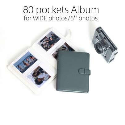 80 张纯色纹理相册，适用于广角/广角相机，5 英寸