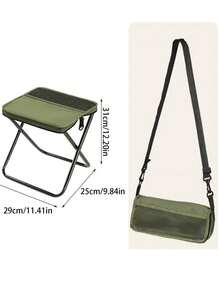 1pc Outdoor Backpack With Foldable Stool, Pen Bag, Portable & Compact Camping Gear, Crossbody Bag With Folding Chair - Multicolor - View 14