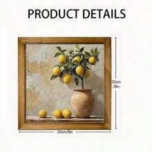 1pc/2pcs Bohemian Style Wooden Lemon Tree Art Sign, Fruit Themed, Suitable For Home, Kitchen, Office, Garage Decor, No Power Or Battery Needed, Ideal Holiday Gift, 8x8 Inches, Lemon Decor - Multicolor-sawtooth Hook - View 5