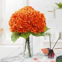 1/2/3 件 18.5 英寸人造绣球花假植物秋季花卉适用于秋季装饰、家居装饰、婚礼装饰、餐桌装饰、秋季家居装饰、房间装饰、阳台装饰、厨房装饰、餐厅、卧室配件、客厅装饰、派对装饰、万圣节装饰、圣诞节装饰、新娘手捧花、生日派对、墙壁装饰、家居装饰、圣诞礼物南瓜装饰、花瓶户外花园装饰