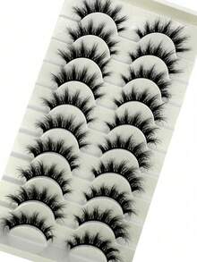 10 对自然假睫毛，透明带，纤细蓬松柔软仿貂皮睫毛，可延长睫毛 - 尖尾漫畫款 - 查看 3