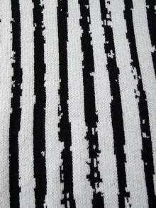 Maglione casual a righe con scollo a V e maniche lunghe da uomo, pullover lavorato a maglia con vestibilità ampia e versatile, adatto per primavera, autunno e inverno