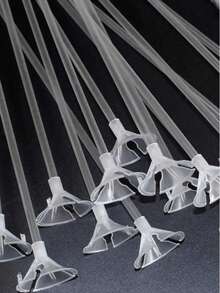 10 件/20 件/30 件/40 件塑料气球固定扣和棒，简单透明的气球支架，适合派对。