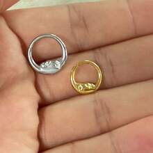 SENLANSP 1-3 pièces Anneau de septum, anneau de nez, anneau de lèvre, spirale d'hélix d'oreille, bijoux de piercing corporel de style européen en acier inoxydable 8/10mm avec design de lune et d'homme âgé, convient comme cadeau de vacances - boucles d'oreilles - Voir 11