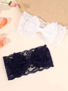 1pc White Lace Headbands For Baby,Solid Color Elegant Hair Bow Hairbands For Toddler Girls,Wedding Holiday Party Headwear For Kids,Kids Baby Hair Accessories Love Valentine