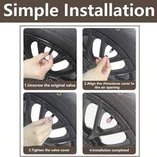 4PCS Crystal Tire Valve Stem Caps For Car & Motorcycle, Shiny Faux Diamond Dust Caps To Keep Valves Clean, Universal Schrader Thread, Quick Hand Installation, Cute Wheel Detail For SUV Truck Bike - One-size - View 5