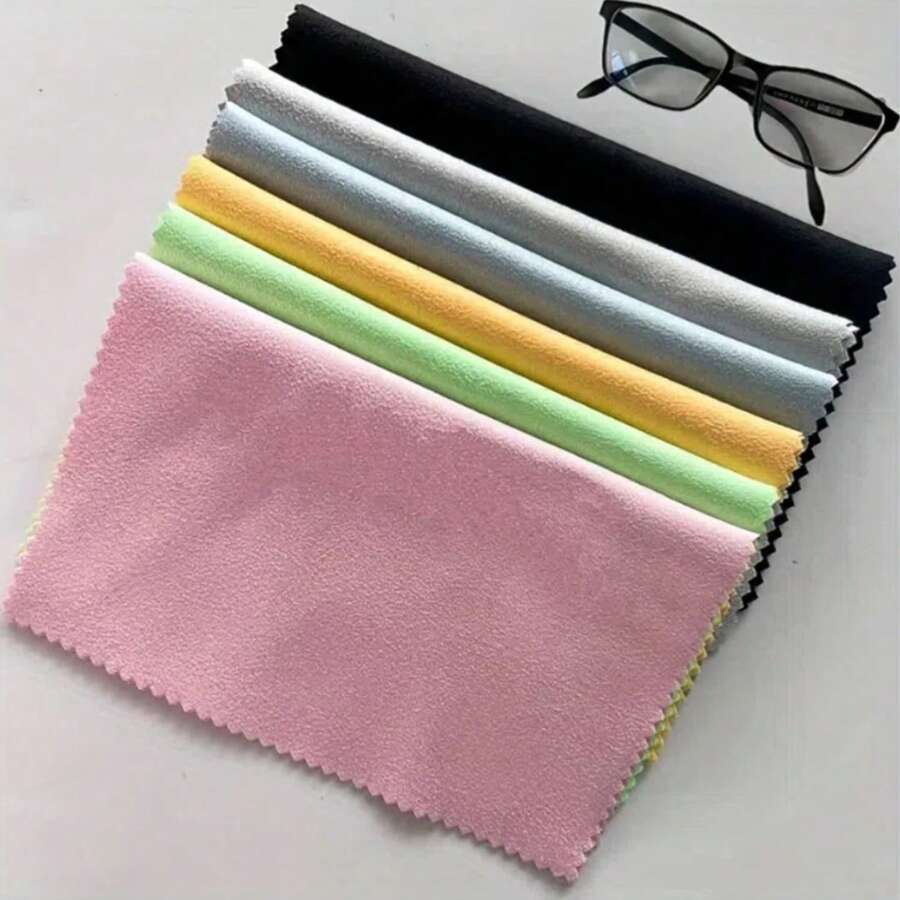 10-100 piezas Paño de limpieza de microfibra, apto para gafas, joyas, pantallas de computadora, tabletas, teléfonos, teclados, escritorios, etc. Disponible en negro, gris, colorido, excelente para Halloween, Navidad