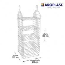 Organizador Plástico Suspenso Dobrável 5 Níveis Vertical Telado Preto