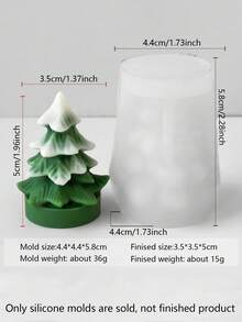 1 Peça Molde de Silicone de Árvore de Natal Mini Base, Adequado para Ceras Derretidas, Mini Decoração de Gesso, Artesanato em Resina e Argila Artesanal, Aplicável para Atmosfera de Natal, Decoração de Mesa para Festa de Ano Novo, Fabricação de Presentes Criativos de Inverno, Compacto, Estável e Fácil de Desmoldar. - Branco - Visão 10
