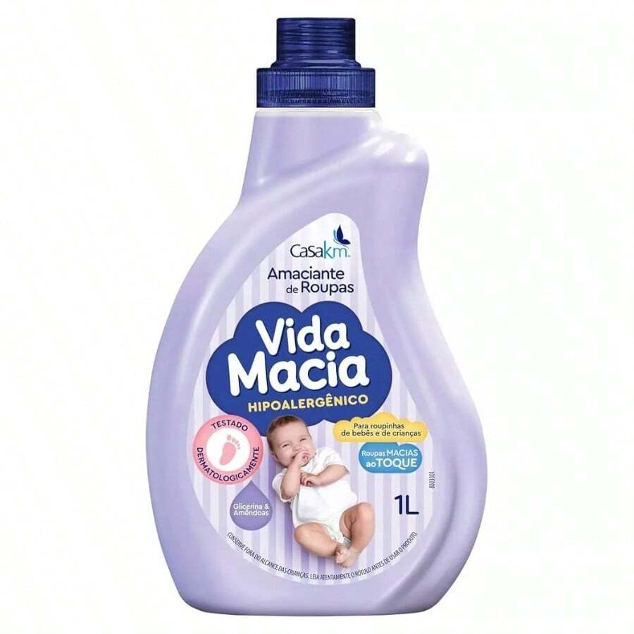 Amaciante Vida Macia 1LT Glicerina Roupas Macia e Perfumada Excelente Desempenho Imperdível