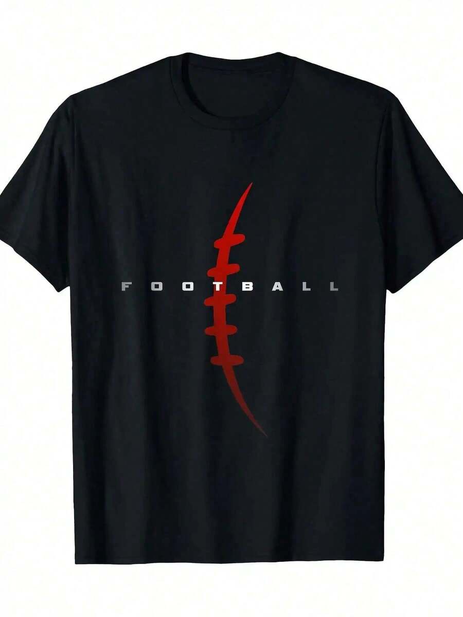 Ropa de Fútbol - Camiseta de Fútbol, 100% algodón, combina comodidad y moda, perfecta para uso diario y como regalo - elección de moda para hombres. Proceso de Impresión por Transferencia de Calor Doméstico Americano - Negro - Ver 1