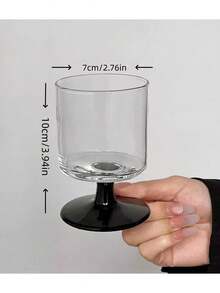 Straight Stem Cocktail Glass, Black Stem, Creative Atmosphere Wine Glass, Stylish Personalized Glass Cup, Juice Cup, Ins Style High-Quality Glass Cup, Fruit Tea Cup, Soda Beverage Bubble Water Cup, Cocktail Glass, Christmas Party Supplies, Family Dinner