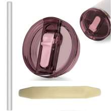 2 nắp đậy có ống hút thay thế tương thích với phụ kiện cốc Cup 40 oz, chống rò rỉ, chống tràn, có thể tái sử dụng, tương thích với phụ kiện cốc 40 oz, màu trắng, đen, be, xanh dương, hồng. - Nhiều màu - Xem 15