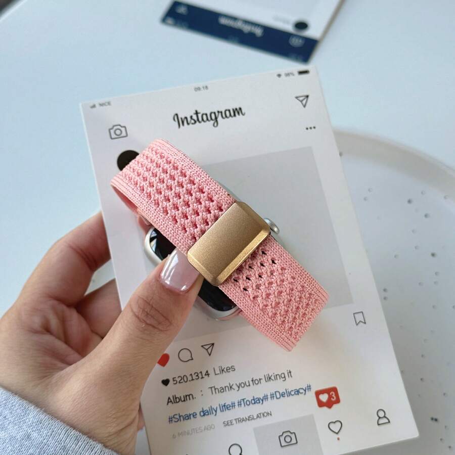 1pc Simple Woven Nylon Watch Band Compatible With Apple Watch 38mm 40mm 41mm 42mm 44mm 45mm 49mm, Fashionable Unisex Strap For Apple Watch Series Ultra 2 SE 9 8 7 SE 6 5 4 3 2, Colorful Apple Watch Bands