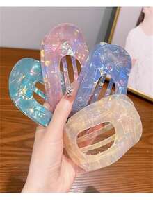 5Pcs Fashionable And Simple Flat Alligator Hair Clip, Women's Back Of The Head For Daily Leisure, Braided Hair Clip, Versatile And High-End Hair Accessories For Going Out, Mother's Day, Proud Month, Back To School Season, Thanksgiving, Christmas, Carnival, Holiday Gifts, Claw Clips, Hair Claws, Clips For Hair, Hair Slide, Hair Barrettes