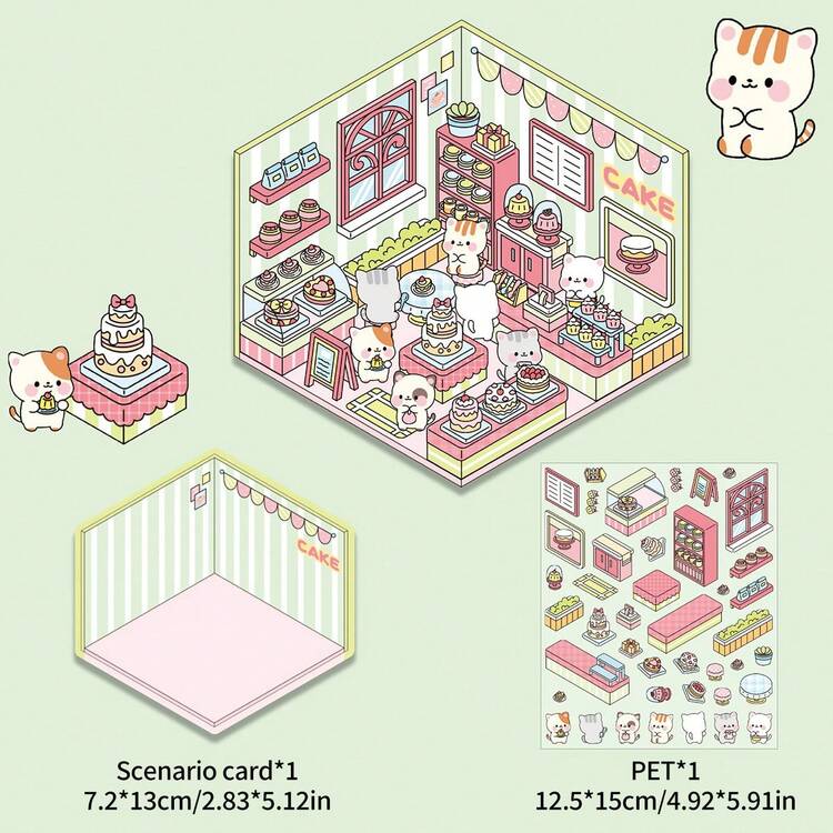3D微缩风景贴纸-美味街角娃娃屋DIY微景观装饰材料 - 彩色 - 查看 16