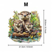 Otter Wooden Puzzle, Asymmetrical Animal Shaped Wooden Jigsaw Puzzle Toy, Unique Party Game Gift, Decorative Art Puzzle, Tabletop Magic Puzzle, Unique Children's Educational Puzzle, Holiday Gift, Adult Wooden Puzzle, Christmas Gift, Back To School Gift, Birthday Gift - Multicolor - View 10