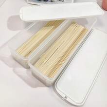 Plastic Food Storage Container With Lid, 26x 7.5 X 5.3cm, Transparent - White - View 7