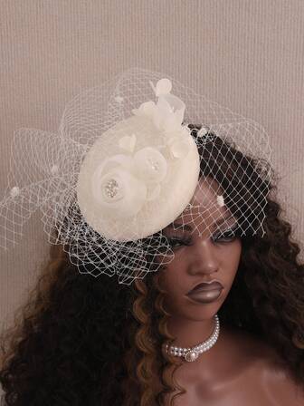 Women's Party Decorative Hat, Elegant Church Hat, Decorative Small Hat Suitable For Balls, Banquets, Tea Parties, Wedding Photography, Vintage Style Decorative Hat, Nobility Decorative Dress Hat