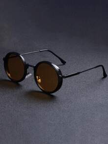 1pc New Retro Steampunk Small Round Metal Fashion Glasses Women Men Daily Simple Wild Street Festival Party Wear Fashion Glasses Female Suitable For Daily Casual Wear Glasses - Multicolor - View 16