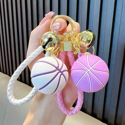 1pc New Year Basketball Pendant, Keychain, Bag Charm, Creative New Soft Rubber Basketball Keychain Accessory, Gift, Soft Rubber Sports Basketball Keychain, Mini Backpack Hanging Decoration, Fashionable Men, World Cup Basketball Keychain, Car Key Chain Pendant, Bag Charm, Small Commodity Gift, Champion Basketball Keychain Pendant, Car Key Chain, Backpack Hanging Decoration, Practical Gift, Personalized Basketball Keychain, Creative PVC Soft Rubber Basketball Star Car Key Bag Pendant, Small Gift For Couples Halloween Accessories Teachers Day Bag Accessories Lanyards With Id Holder Car Accessories Bag Charms