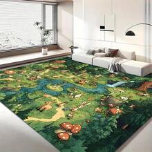 1 Piece 850gsm Soft Thick Lightweight Carpet - Forest Animal Pattern, INS Style, Machine Washable Non-Slip Durable Polyester Fiber Backing, Large Size Up To 2.16 Square Meters, Suitable For Bedroom, Living Room, Holiday Decoration, Bedroom Area Rug - Multicolor - View 5