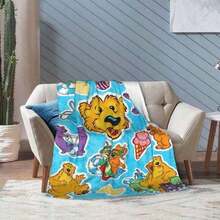 Bear In The Big Blue House Soft Flannel Blanket - Cozy All-Season Gift Blanket With Playful Bear & Friends Design, Perfect For Home Decor, Office, Or Travel, Allseason Blanket |   Playful Design |   Polyester Blend, Bear Blanket - 280GSM It's An Interesting Gift For Birthdays, Christmas, Halloween, Thanksgiving And New Year For Female Family Members, Friends, Classmates, Best Friends And Boyfriends And Girlfriends. It's Suitable For Napping, Camping And Cute Home Decoration And For Pet For All Seasons, Machine Washable. Applicable For Sofa, Bedding, Office, Also Suitable For Camping And Travel, An Ideal Gift For Birthdays And Holidays. - 如圖所示 - 查看 9