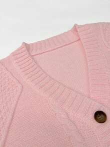 Women's Elegant V-Neck Set - Warm, Durable And Comfortable Long-Sleeved Sweater With Button Details In A Solid Beige Color, Perfect For Casual Fall And Winter Styles. Comfortable Outfit | Button Details | Striped Texture  Women's Winter Clothing Of Women's Winter Clothing Women's Winter Fashion Women's Winter Promotion Of Women's Winter Clothing    Active Wear Women   Summer  Gym Mujer  Gym Mujer  Workout Clothes For Women  Sweatshirts For Women  Women's All Season Clothes Women's Spring Clothes Women's Summer Clothes Women's Year Round Outfits Spring Fashion For Women Summer Fashion For Women - Hồng - Xem 5