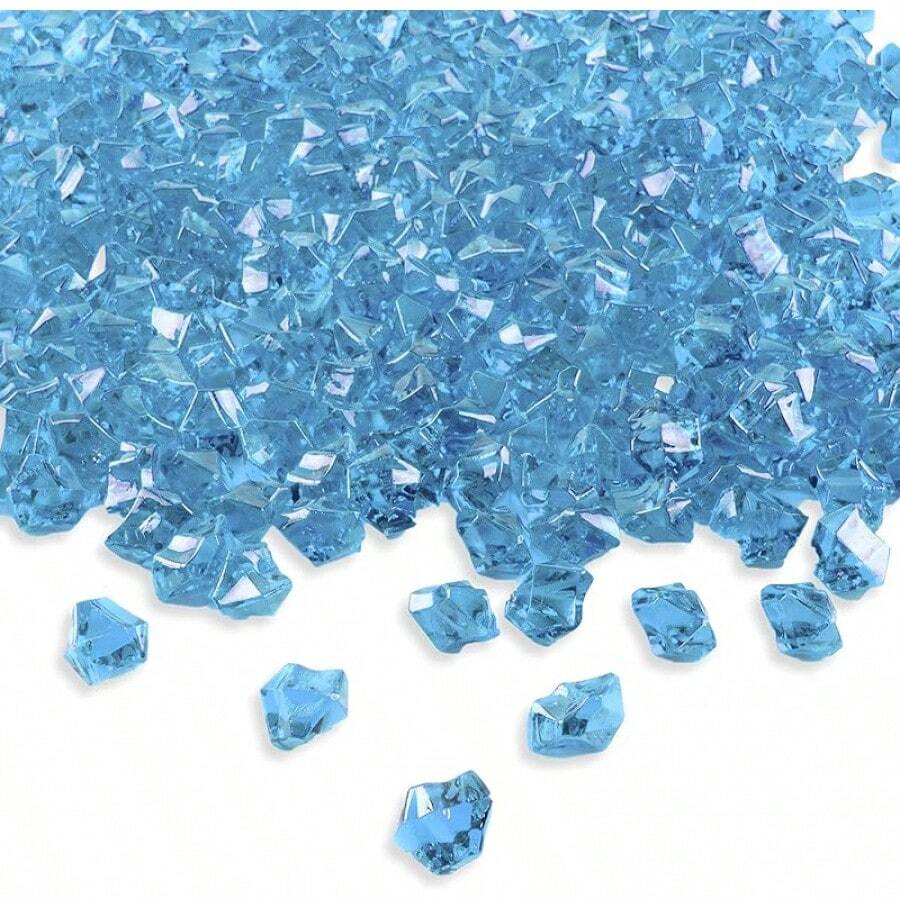 2025Super Z Outlet 120 Pack Acrylic Color Ice Rock Crystals Treasure Gems For Table Scatters, Home Vase Fillers, Event, Wedding, Arts & Crafts, Birthday Decoration Favor (1" Inch)(Apple Green) - 藍色 - 查看 1