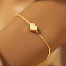 Crossed Heart Bracelet Plated In 925 Silver With 18K Gold - Vàng - Xem 1
