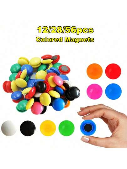 12/28/56pcs Colored Magnets Round Magnets MagnetsColored Magnets For Home&School&Offices
